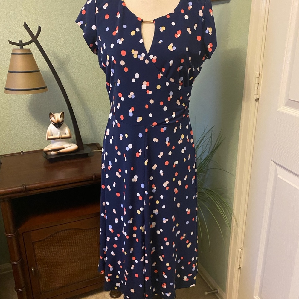 R&K Blue and White Flutter Sleeve Midi Sundress